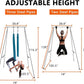 TECSPEC 9.6 FT/115.3 Inch Adjustable Height Aerial Yoga Frame & Hammock, Professional Swing Stand with 18 FT/33FT Aerial Silk, 550lbs Max Capacity