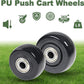 2.5" x 1.25" 4Pcs Push Cart Wheels 2.5 Inch PU Caster Wheels Just Wheel, 3/8" axle Small Plate Casters, Roller Wheel with Bearing Replacement Wheels for Laundry Cart Cargo Elevator Hand Truck