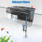 AQQA Aquarium Filter 20-50 Gallon Fish Tank Filters with Double Waterfall, Hang on Back Aquarium Filter with Bio-Wheel Power, Adjustable Flow, Quiet Efficient and Silent Operation (10W 125 GPH)