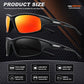 Polarized Sports Sunglasses for Men 100% UV Protection Wrap Around Unbreakable Sun Glasses for Fishing Driving