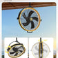 Orison 24.8'' Outdoor/Indoor Garage Ceiling Fan, 6 Speed Ceiling Mounted Plug-In Cord Garage Fan with Remote&APP, Manual Vertical Rotation, Hook hanging for Gazebo, Patio, Yellow&Black