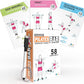 Pilates Bar Workout Cards - 58 Exercise Cards with Pilates Stick Work Out Postures, Instructions & Breathing Tips | Free Ring & Dry-Erase Marker to Create Your Customize Workout Planner Chart
