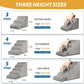 4-Step Dog Stairs and Ramp for Beds or Couches,Non-Slip Sturdy Pet Steps for Small Dogs and Cats,17.4" H,Light Grey