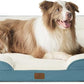 Bedsure L Plus Orthopedic Dog Bed for Large Dogs - Washable Dog Cat Bed Waterproof, L Plus Big Comfort Dogs Couch Sofa with Washable Removable Cover, Pet Bed with Nonskid Bottom, Dune Haze Blue, 38"