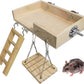 kathson Hamster Toy Set with Platform, Ladder, Swing - 5PCS Wooden Climbing Playground Accessories for Gerbils, Dwarf Hamsters, Rats, Chinchillas
