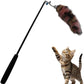 Interactive Cat Wand Toy with Cat Dancer, Retractable Feather Fox Tail Teaser for Indoor Cats, Enrichment Play Kittens to Senior Cats (Soft Pink)