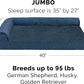 Furhaven Cooling Gel Dog Bed for Large Dogs w/ Removable Bolsters & Washable Cover, For Dogs Up to 95 lbs - Plush & Almond Print L Shaped Chaise - Blue Almonds, Jumbo/XL