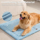 Made4Pets Dog Crate Pad Bed for Medium Large Dogs, Washable & Reversible, Anti-Slip Kennel Mat for Cozy Sleeping, Soft Fluffy Dog Bed for Indoor & Outdoor Use, 35"x23", Blue
