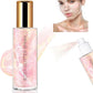 Body Glitter Spray, Moisturizing Bronze Body Shimmer Luminizer Glow Illuminator Quick-Drying and Non-Sticky Liquid Highlighter Spray for Face Hair Glitter, 60ML -Pink