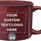 DISCOUNT PROMOS Custom Ceramic Campfire Coffee Mugs 13 oz. Set of 50, Personalized Bulk Pack - Perfect for Tea, Espresso, Cappuccino, Hot Cocoa - Maroon