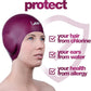 3D Swim Caps - Ear Protection Swimming Cap for Women & Men - Silicone, Waterproof - Fits Long & Short Hair - Adult & Youth