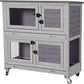 Aivituvin 36" Rabbit Hutch Bunny Cage Indoor Outdoor Guinea Pig Cage 2 Story Wth 2 Tray, Trap Door, Wheels