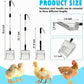 PINVNBY Stainless Steel Chicken Poop Scooper 3 in 1 Adjustable Long Handle Poop Scooper for Chicken(21.8" to 38.6") Multifunctional Chicken Coop Cleaning Tools Sifting Shovel Chicken Coop Accessories