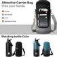 Insulated Water Bottle | Thickened Stainless Steel for Gym and Hiking with Straw, Carrier Bag, Handle Strap | BPA-Free 87 oz