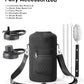 128 oz Stainless Steel Water Bottle with Handle and Carry Pouch, One Gallon Insulated Mug Tumbler with Straw Lid Spout Lid,Reusable Metal Water Bottle Jug Flask Cup,Keep Cold & Hot,Indigo Black