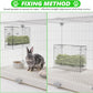 Acrylic Rabbit Hay Feeder with Lid, Transparent Hanging Food Dispenser Hay Feeder for Bunny Rabbits Guinea Pig Cage Chinchillas Hamsters Small Pets and Animals（Medium