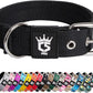 TSPRO Tactical Dog Collar 1.25 Inch Wide Thick Dog Collars with Heavy Duty Metal Buckle, Durable, Strong, Adjustable for Small Dogs (Black S)
