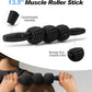 5 in 1 Foam Roller Set Trigger Point Foam Roller, Massage Roller Stick, Massage Ball, Stretching Strap for Deep Muscle Massage Pilates Yoga, Fitness Exercise for Whole Body (Black Diamond)