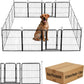 Dog Playpen,24 32 40 48 in(H) Pet Fence Outdoor for Rv Camping,Garden Fence Small Animal Barrie for Yard,11Ft(L)-56Ft(L) Black Metal Temporary Fencing