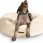 UnHide Floof Pet Bed - Medium (28" x 10") - Extra Soft Dog Bed - Removable Faux Fur Cover - Machine Washable - Helps Ease Pet Anxiety & Provides The Perfect Sleep - Beige Bear