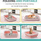 Open Top Cat Litter Box, Large Foldable Cat Potty Height-Adjustable Sides Anti-Splash, Open Air Kitty Litter Pan No Smell, Cat Toilet Easy Clean with Cat Litter Scoop (Pink)
