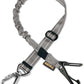 AUBELL Dog Seat Belt for Car,Updated 3-in-1 Adjustable Reflective Bungee Heavy Duty Dog Car Harness Tether with Clip Hook Latch & Buckle,Swivel Zinc Alloy Carabiner,Grey