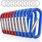 sprookber 3" Aluminum Carabiner D Ring, Caribeener Clips, Spring Snap Hook for Keychain Clip, Set of 10