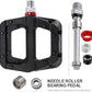 FOOKER MTB Pedals Mountain Bike Pedals 3 Bearing Non-Slip Lightweight Nylon Fiber Bicycle Platform Pedals for BMX MTB 9/16"