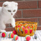 12 Pack 2 Color Rainbow Cat Toy Balls Soft EVA Foam Interactive Indoor Kittens Favorite Toys 1.38" Dia. Small Dogs Puppies Toy Balls Bulk Activity Chase Quiet Play Sponge Ball