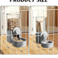 GPY Automatic Hanging Gravity Pet Feeder and Water Dispenser Set ，Automatic Dog Feeder and Dog Water Dispenser for Dogs Cats Pets Animals Large Capacity (Blue Water Feeder&Food Feeder) (Grey)