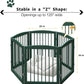 Freestanding Pet Gate for Dogs, Foldable Wooden Dog Gate for House, Extra Wide Indoor Pet Barrier for Stair, Doorway, Hall, Support Feet Included, 120 Inch Wide, 6 Panels 24",Green