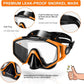 Odoland Kids Snorkeling Packages Snorkel Set, Dry Top Snorkel Mask with Adjustable Swim Fins for Boys and Girls Age 7-14