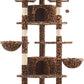 SHA CERLIN 73in Fan-Shaped Corner Cat Tower for Save Space/Multi-Level Tall Cat Tree for Indoor Kitties/Condo with Baskets/Cozy Perches/Sisal Scratching Posts/Pet Activity House/Leopard Print