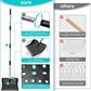 12-Inch 2-in-1 Chicken Poop Scooper & Rake – US Patent Pending – 3-Shape Sifting Holes Chicken Coop Rake，Stainless Steel Handle （20–61"）– Litter Scoop Sand & Sifting Shovel for Chicken Coops (Black)