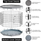 PJYuCien Dog Playpen, 8 Panels 24”H Dog Playpen Indoor with Grey Bottom Pad and Top Cover, Metal Foldable Dog Pen for Indoor Use, Only for Small Medium Animals, Grey