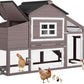 Aivituvin Chicken Coop Outdoor with Wheels, Mobile Hen House Wooden Poultry Cage with Run & Waterproof Roof (Grey with White)