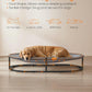 Feandrea Pet Bed, Cat Hammock, Elevated Cat Bed for Multiple Cats, with Removable Washable Mesh, for Pets up to 120 lb, Oval, Gray UPCB005G01