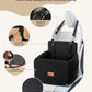 Dog Car Seat for Small & Medium Dogs Under 35lbs, Detachable & Washable Pet Car Seat, Interior Height 6 Inches Pet Travel Bed with Storage Pockets and 2 Dog Safety Belts (Black)