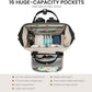 LOVEVOOK Diaper Bag Backpack, Baby Bag with Changing Station, Large Diaper Backpack for Mom Dads, Waterproof Mommy Bag for Boy and Girl, Travel Essential Baby Shower, Black-Beige