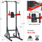 GYMAX Multi-function Power Tower, Heavy-duty Pull Up Bar Stand for Pull-ups, Push-ups, Vertical Knee, Leg Raises, Dip Stand, Strength Training, Workout Dip Station for Home, Gym, Fitness Equipment
