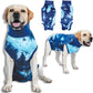 Breathable Dog Recovery Suit for Male/Female, Tie Dye Blue Dog Onesie for Abdominal Wounds, Cone E-Collar Alternative After Surgery to Anti-Licking, Professional Surgery Suit for Dogs