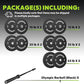 Olympic Bumper Plates Set 2 Inch, 10-55 lbs Rubber Weight Plates with 45 lb (20kg) Black/Silver Barbell, Strength Training & Weight Lifting for Home Gym