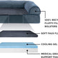 Furhaven Cooling Gel Dog Bed for Large Dogs w/ Removable Bolsters & Washable Cover, For Dogs Up to 125 lbs - Sherpa & Chenille Sofa - Orion Blue, Jumbo Plus/XXL