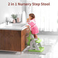 Potty Training Seat, Upgrade 2 in 1 Potty Training Toilet for Toddler, Toddler Toilet Seat for Boys Girls with Splash Guard, Anti-Slip Pad and Step Stool (Green)