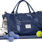 FIORETTO Womens Gym Tote Duffle Bag with Wet Pocket & Shoe Compartment, Sports Duffel Overnight Weekender Hospital Workout Carry on Bag for Girls, Ideal for Travel, Swimming, Dance, Ballet Navy Blue