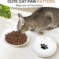 TRUVIC 4 Pack Ceramic Cat Food Bowls, 5.9 Inch Ceramic Cat Dishes Set for Indoor Cats and Small Dogs, Anti Whisker Fatigue Kitten Bowls, Wide Shallow Kitten Plates for Food and Water (Cat's Paw)