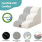 Dog Stairs for Small Dogs 15.7" H, Curved Dog Step for Puppy, Older Cat, Medium Pet Ramp for Sofa, Couch or Chair, Ladder with High Density Foam, 15.7x22.4x15.7 inch, 3 Step, White Black
