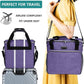 BAGLHER Dog Travel Bag, Pet Travel Bag (ALL Pet Travel Supplies), With 2 Pet Food Containers and 2 Collapsible Silicone Bowls; Essential Kits for Pet Travel Purple