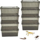 PINVNBY 8 PCS Reptile Feeding Box Portable Snake Breeding Box Lizard Cage Hatching Container 7.48"x4.92"x2.95" Transparent Plastic Pet Houses for Spider Scorpion Gecko Insect Tortoise Treefrog(Black)