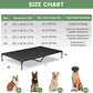 Elevated Dog Bed for Outdoor, Medium Raised Dog Cot with Washable Mesh, Cooling Pet Cot Chew Proof for Outside Camping, 32"x25" Grey